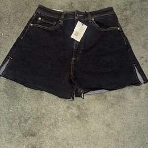 WeWoreWhat Black Jean Shorts High-Waisted Raw Hem